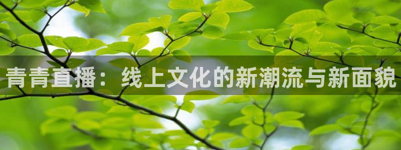 足球直播小九：青青直播：线上文化的新潮流与新面貌