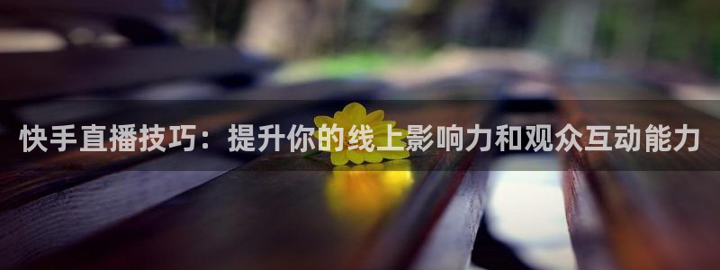小九的视频：快手直播技巧：提升你的线上影响力和观众互动能力